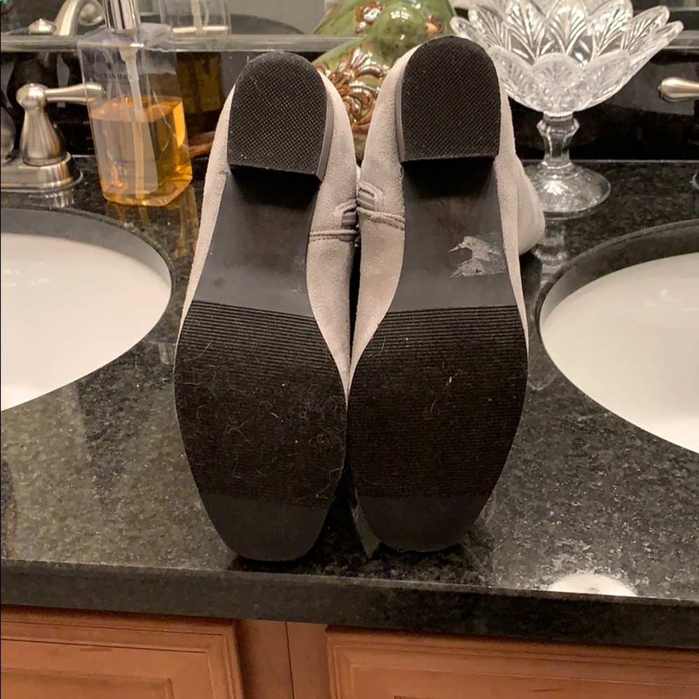 Like New Faux Suede Slouchy Grey Boots - Picture 5 of 5